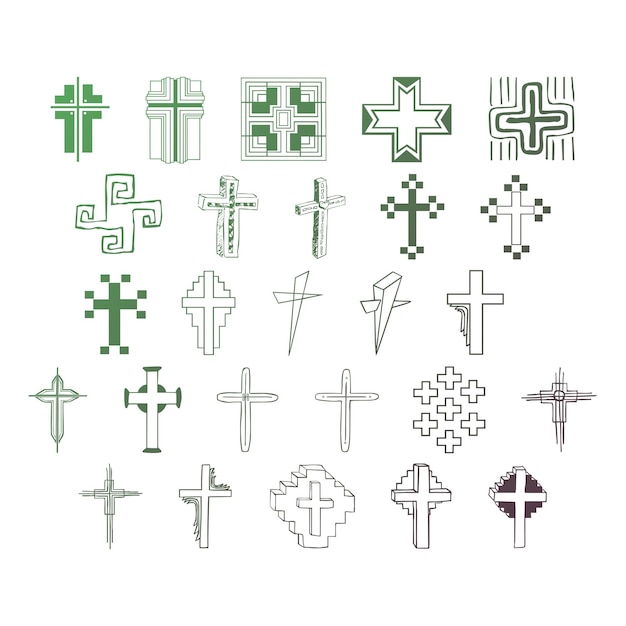 Vector christ icons items gradient effect photo jpg vector set
