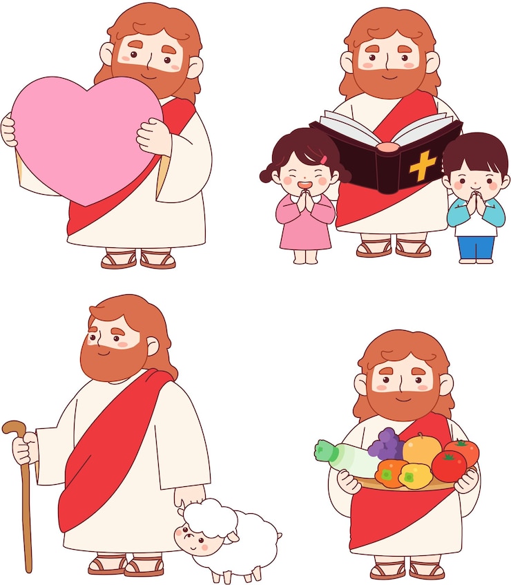 Vector 그리스도, 종교, 기독교, 예수, 사랑, 믿음, 평화, 아이들