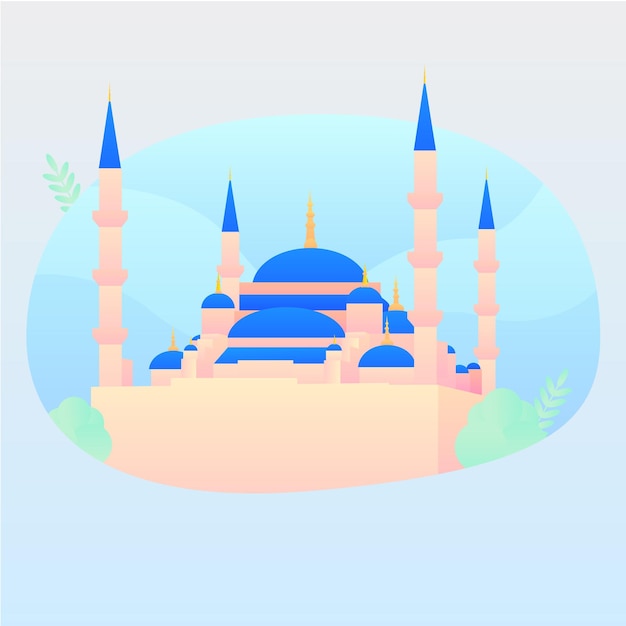 Vector christchurch mosque flat illustration vector