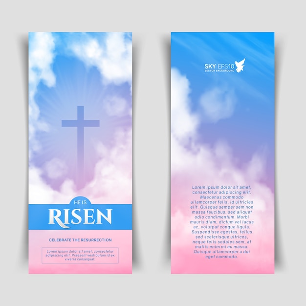 Christelijk religieus ontwerp. Smalle verticale banners