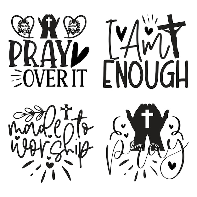 Vector christelijk t-shirt en svg design bundle jezus svg quotes t-shirt design bundle