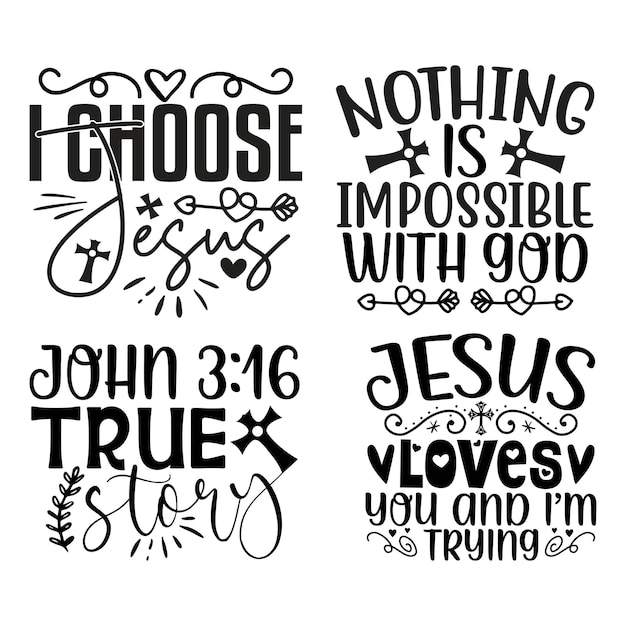 Vector christelijk t-shirt en svg design bundle jezus svg quotes t-shirt design bundle