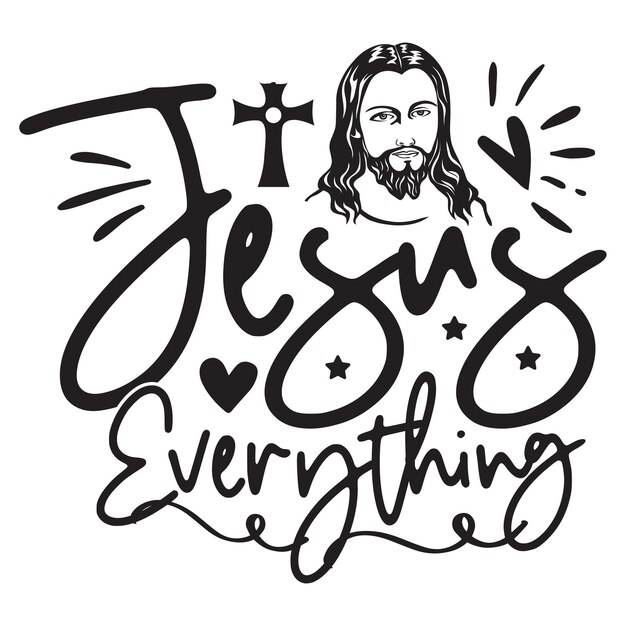 Vector christelijk t-shirt en svg-ontwerp jezus svg citeert t-shirtontwerp motivatie inspirerend ontwerp