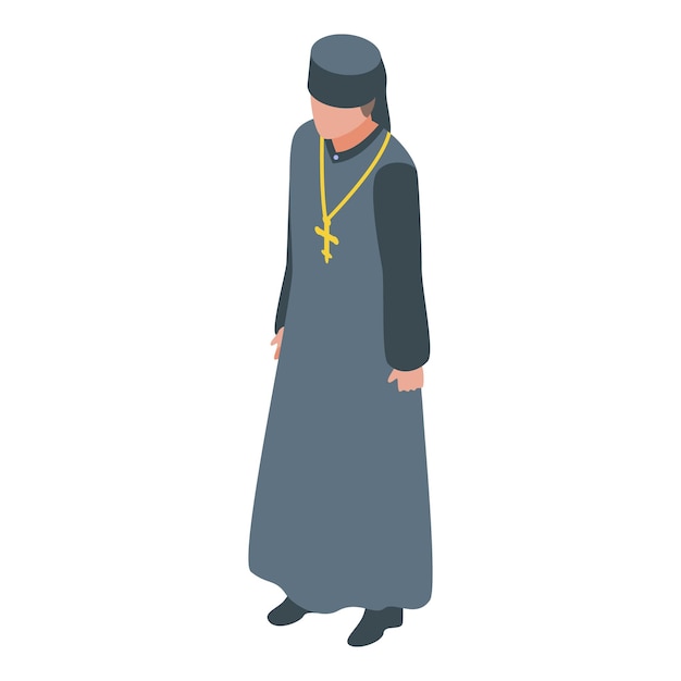 Christendom priester icoon isometrisch van christendom priester vector pictogram voor webdesign geïsoleerd op een witte achtergrond