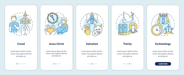 Christian beliefs onboarding mobile app screen