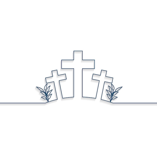 Vector christian black cross logo and icon design for good friday