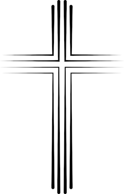 Christian Catholic cross icon baptism linear christian crucifix