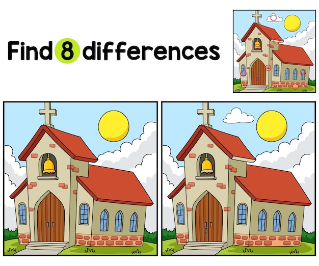 Vector christian church find the differences