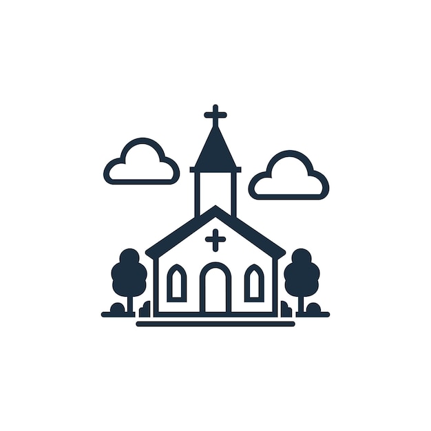 Vector christian church house pictogram symbol