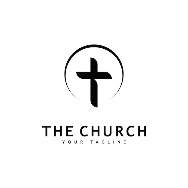 Christian Church logo creative Cross design vector