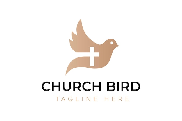 Christian cross bird logo vector image
