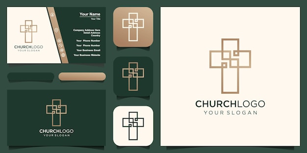 Christian cross icona logo app illustrazione vettoriale.