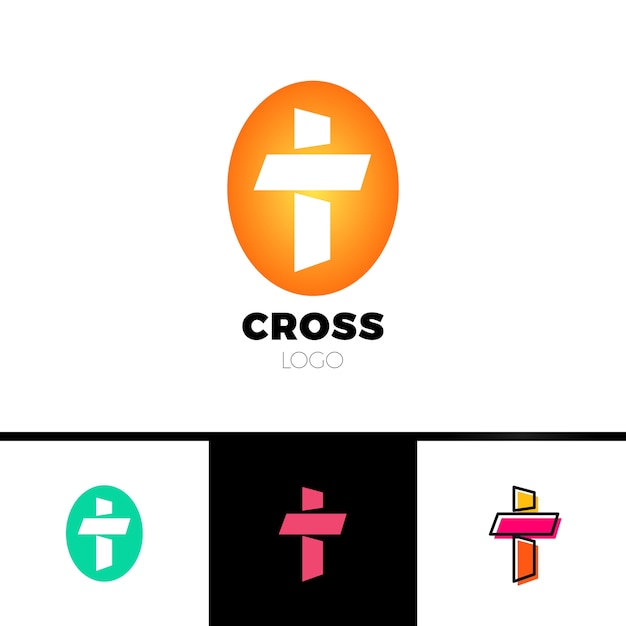 Christian cross logo in simple and clean style. church logo