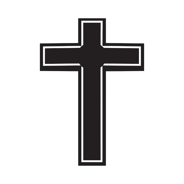 christian cross silhouette clip art religious cross vector illustration in black and white