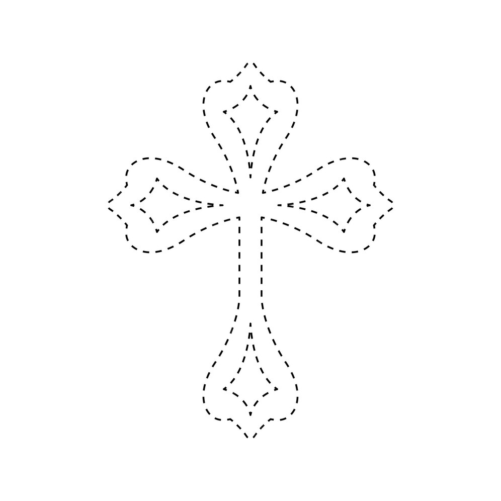 Premium Vector | Christian cross tracing worksheet for kids