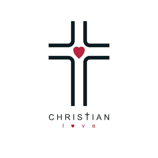 Vector christian cross true belief in god vector symbol, christianity religion icon.