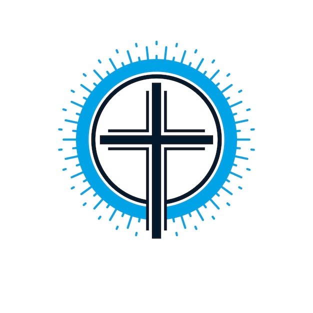 Christian cross ware geloof vector religie symbool, christendom jezus pictogram.