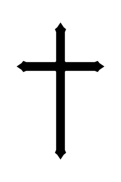 Vettore simbolo dell'icona del crocifisso cristiano illustrazione vettoriale piatta