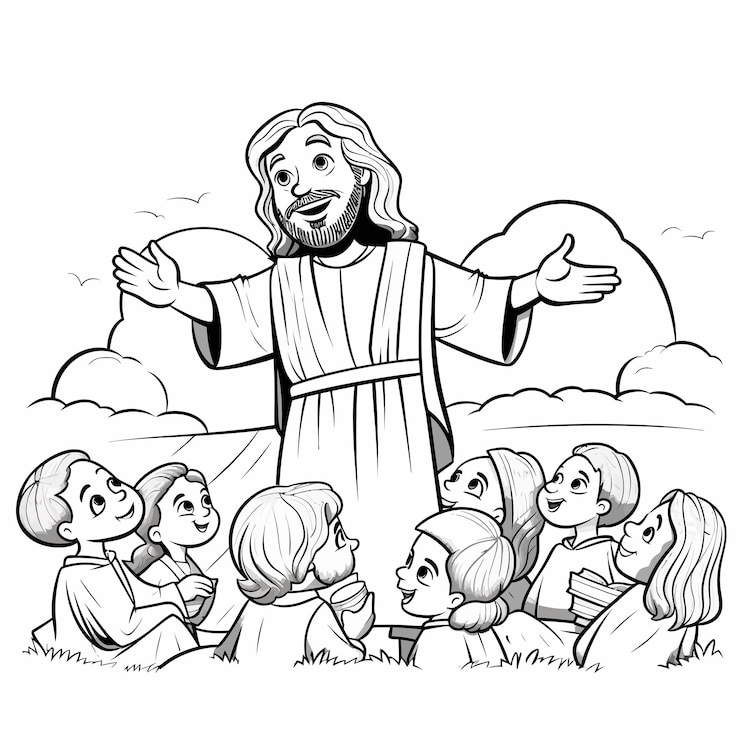 Christian_Jesus_Preaching_Coloring_Page_for_Kids