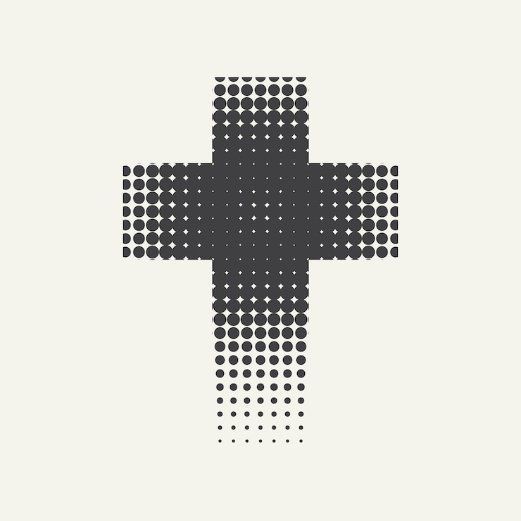 Vector christian poster with cross
