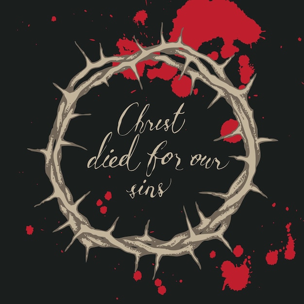 Vector christian poster with crown of thorns