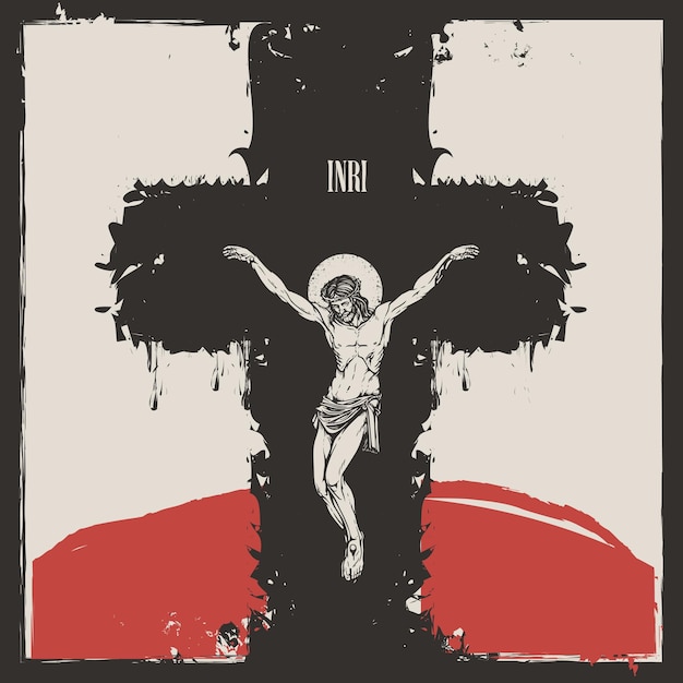 christian poster with jesus on cross