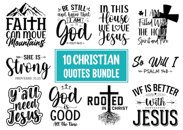 Vector christian quotes bundle