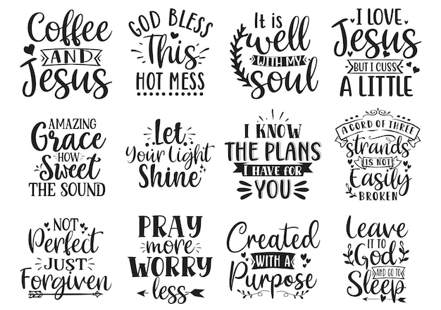 Premium Vector | Christian svg bundle religious quotes bundle faith quotes