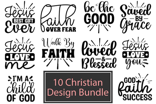 Vettore christian svg design bundle (bundle di progettazione svg cristiano)