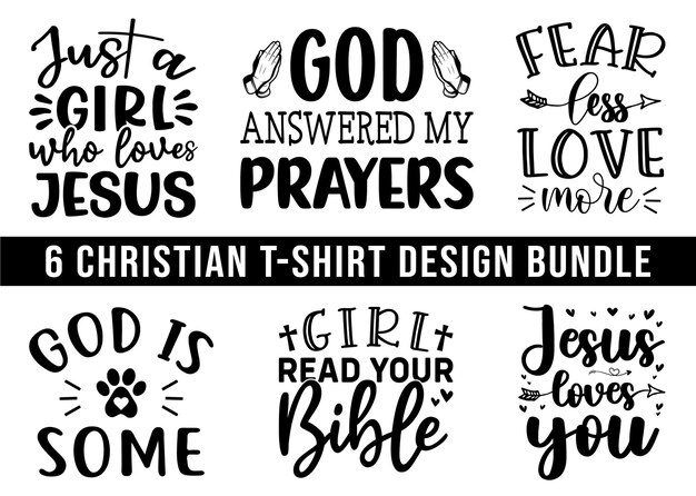 Vector christian tshirt design bundle