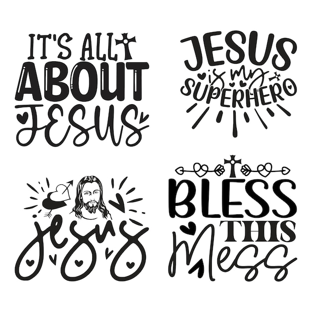 Christian Tshirt And SVG Design Bundle Jesus SVG Quotes Tshirt Design Bundle