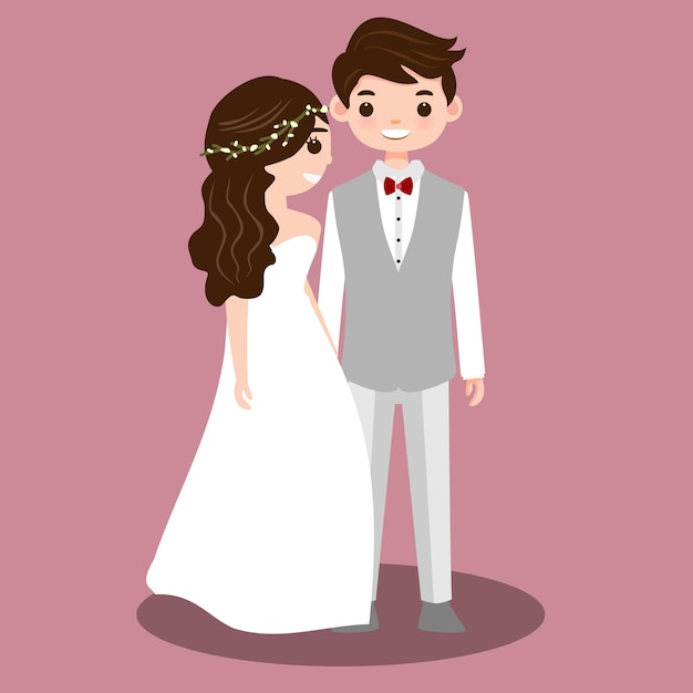 Christian wedding couple cartoon