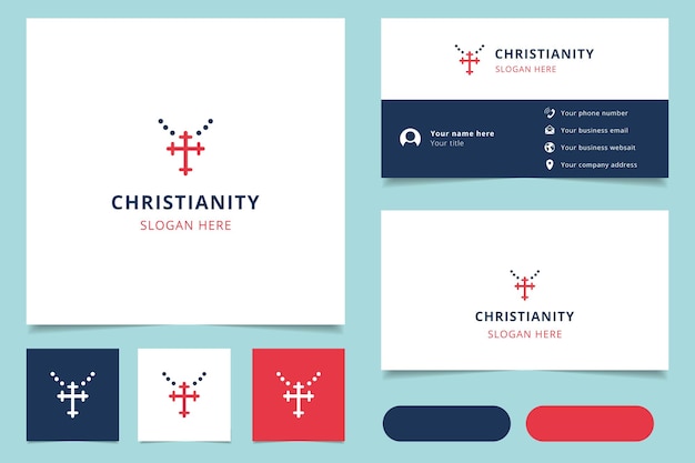 Christianity logo design with editable slogan branding book