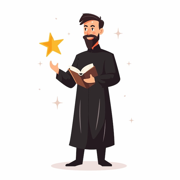 Christianity_religion_priest_with_Bible_and_star