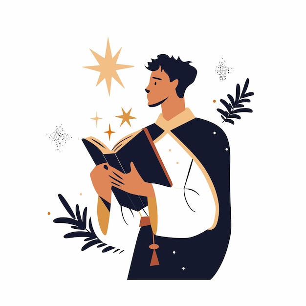 Christianity_religion_priest_with_Bible_and_star