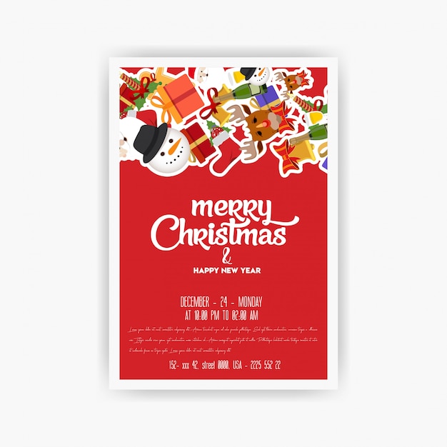 크리스마스 2019 파티 포스터 템플릿