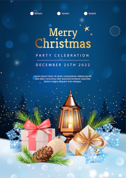 Плакат для рождественской вечеринки 2022 года