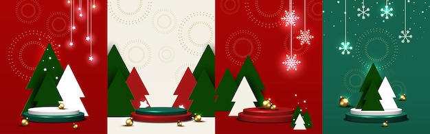 Christmas 3d background set.