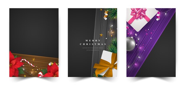 Christmas 3d illustration cards