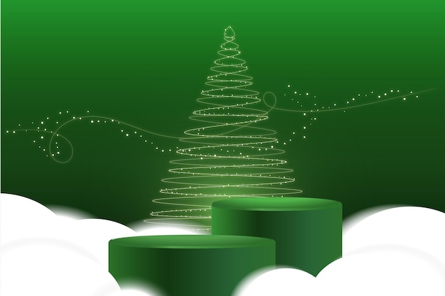 christmas 3d podium product background