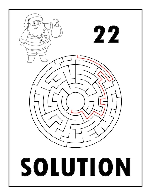 Christmas Activity Book, Maze Solution Active book. Maze coloring . Maze for kids, maze for children