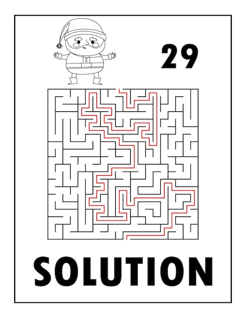 Christmas Activity Book, Maze Solution Active book. Maze coloring . Maze for kids, maze for children