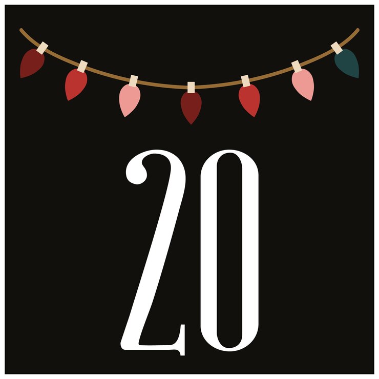 वेक्टर christmas advent calendar 25 hand drawn cards is a december countdown calendar vector illustration