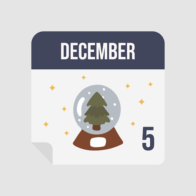 Christmas advent calendar. Countdown to Christmas. Vector illustration  snow globe