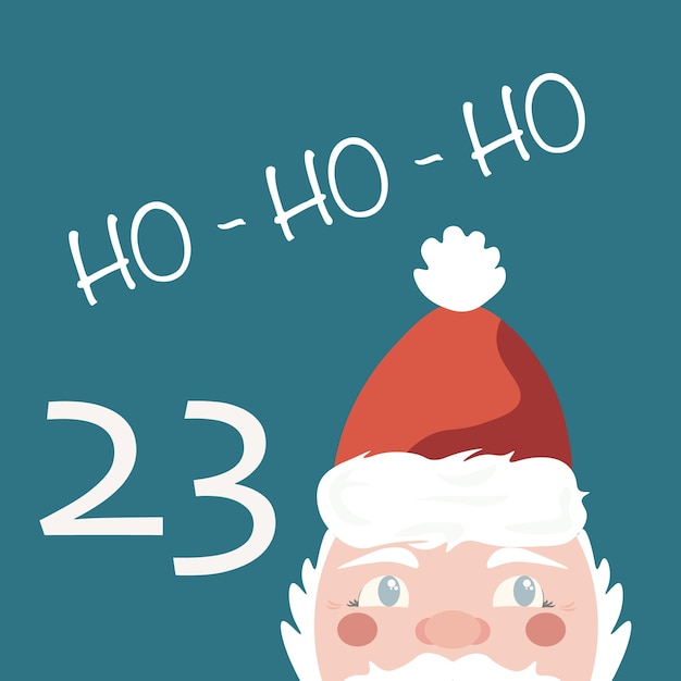 クリスマス アドベント カレンダー手描きカードは 12 月のカウント ダウン カレンダー ベクトル イラストです。