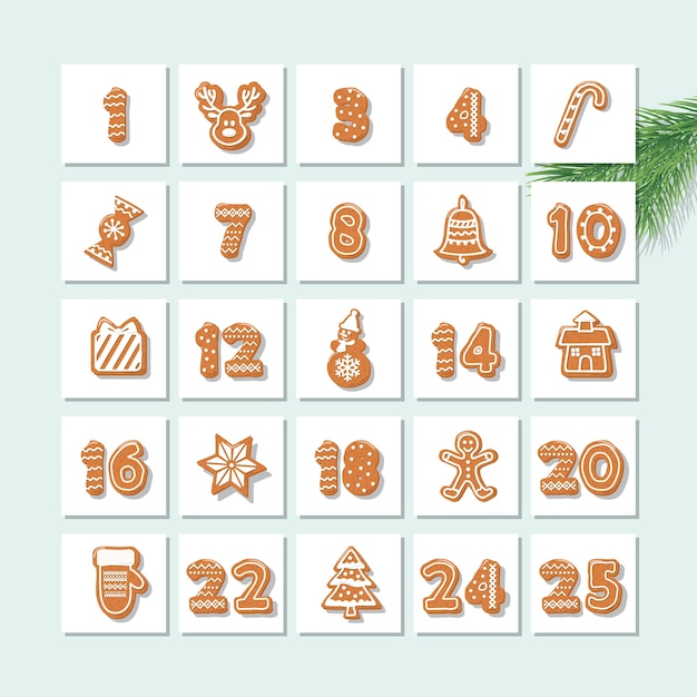 Vector christmas advent calendar.