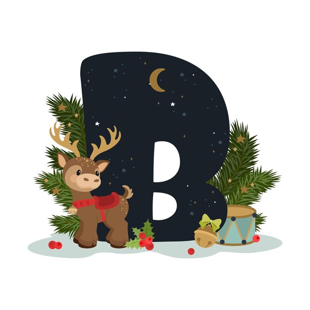 Vector christmas alphabet. the letter 