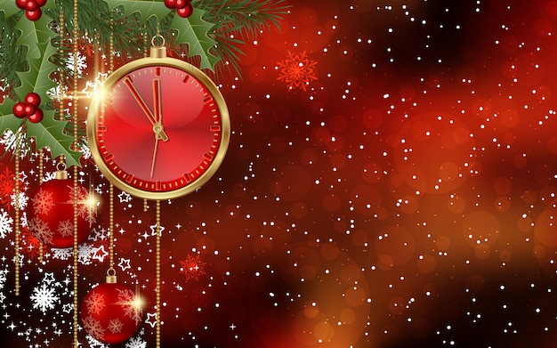 冬の装飾とクリスマスと新年の背景