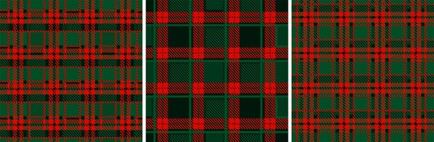 クリスマスとお正月の赤緑のチェック柄タータン。シームレスな質感の市松模様の生地。