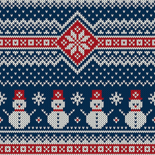 Вектор Рождественский и новогодний бесшовный вязаный свитер